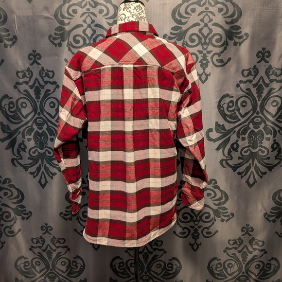 🖤 Thick Warm Plaid Button Down Shirt - Red/White- Wind River- Oversized Small - Picture 2 of 3